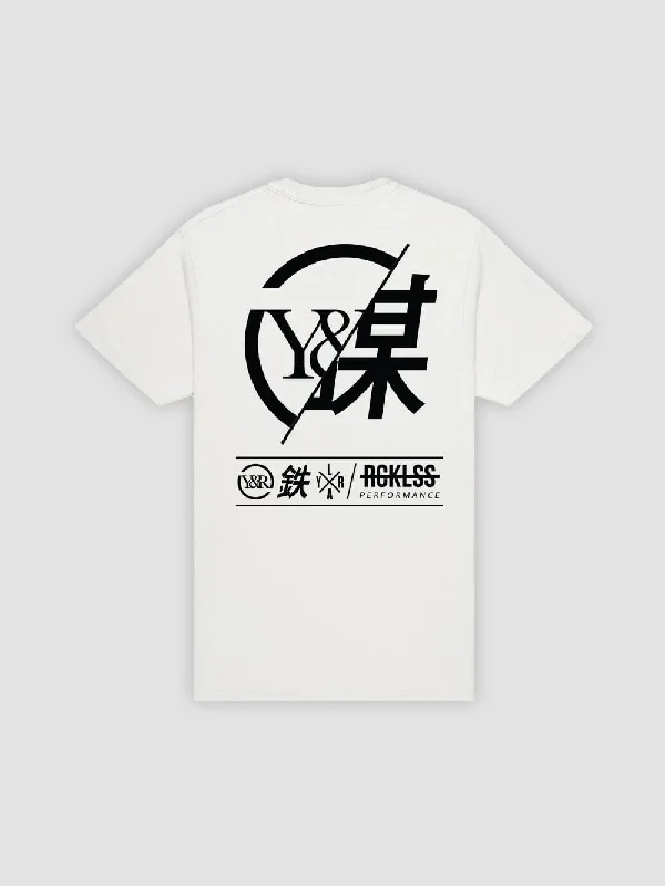 Men's Shirts with Ruffled HemlinesStrike Thru Tee - White