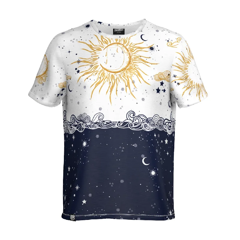 Patterned Men's Hawaiian ShirtsSun And Moon T-Shirt