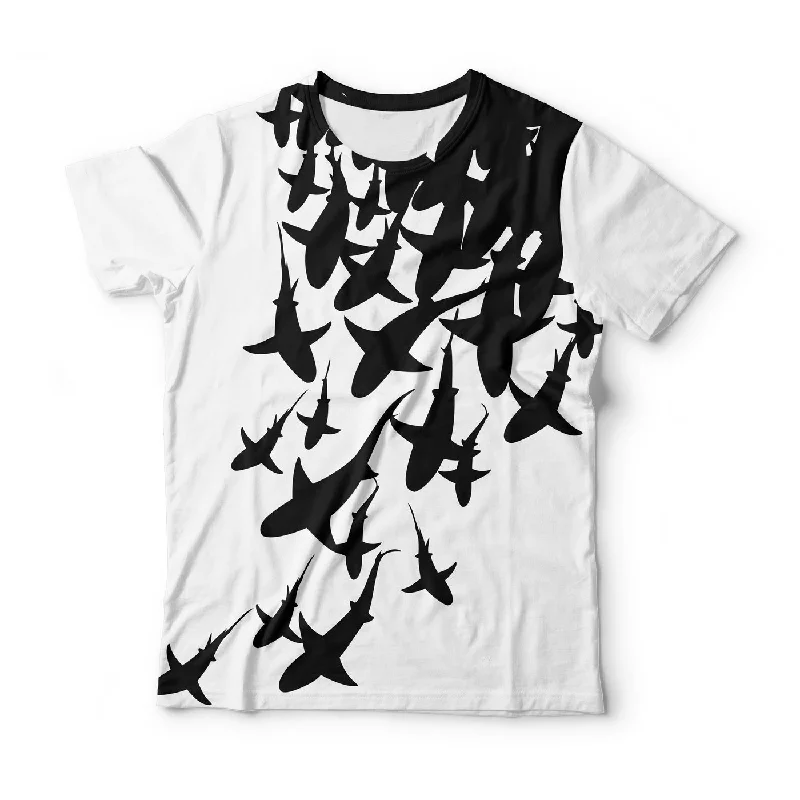Solid-Colored Men's ShirtsSwarm Of Sharks T-Shirt