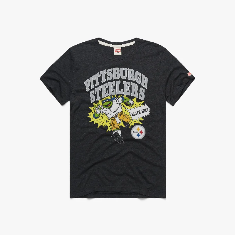 Men's Shirts with Hook-and-Loop ClosuresTMNT Leonardo x Pittsburgh Steelers