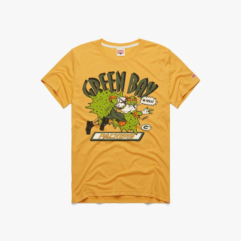 Men's Shirts with CollarsTMNT Michelangelo x Green Bay Packers