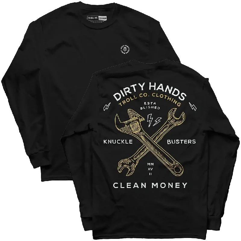 Men's Shirts with Asymmetrical HemlinesTwisting Wrenches Long Sleeve