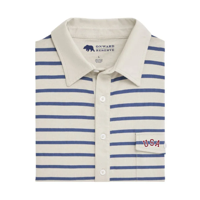 Men's Shirts with Wrinkle-Resistant FabricUSA Racquet Club Old School Polo - Mushroom
