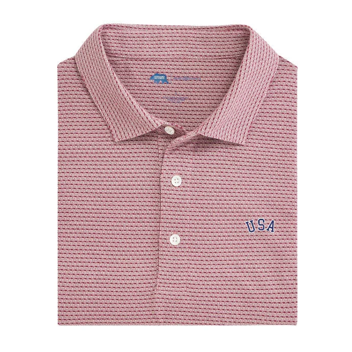 Men's Shirts for Beach OutingsUSA Tour Logo Printed Icon Polo - Zinfandel