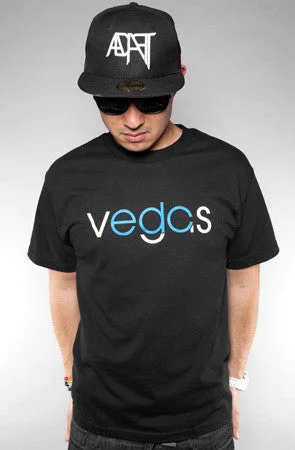 Men's Shirts with Cowl NecksVegas (Men's Black/Blue Tee)