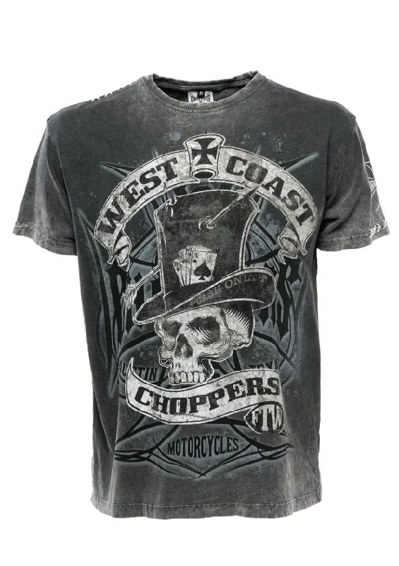 Men's Shirts with Checkered PatternsWest Coast Choppers - CASH ONLY T-SHIRT - Black/grey