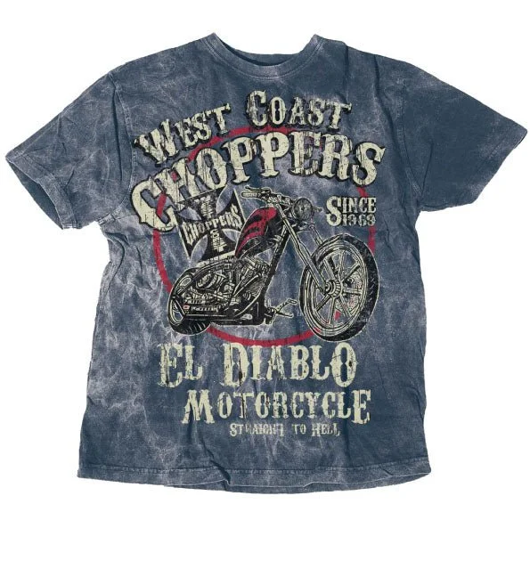 Men's Shirts for Beach OutingsWest Coast Choppers El Diablo Tee - Vintage Blue