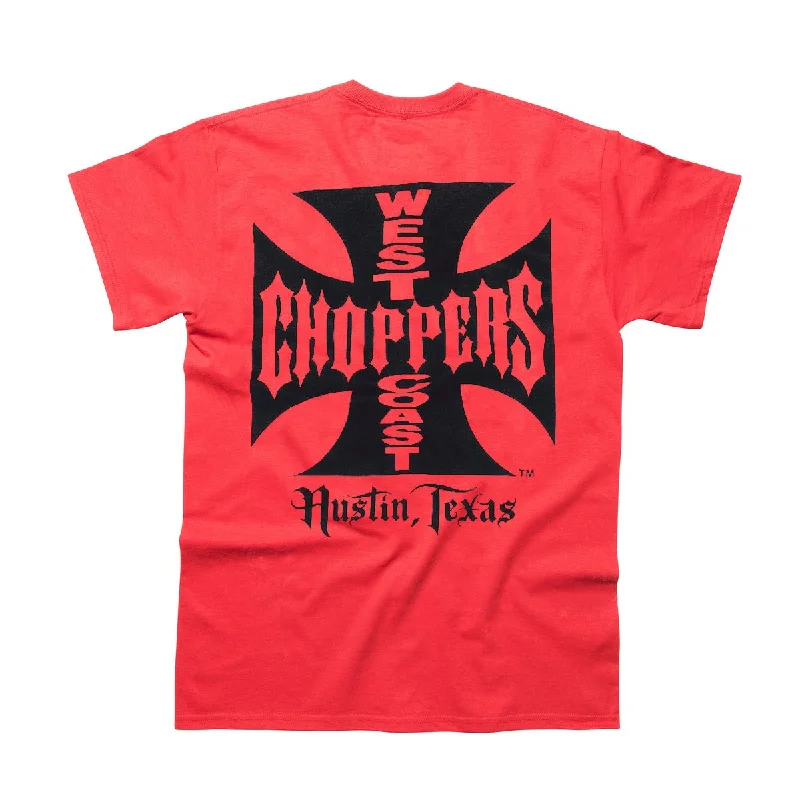 Men's Shirts with Raw-Edge HemlinesWest Coast Choppers OG Classic ATX Tee - Red/Black