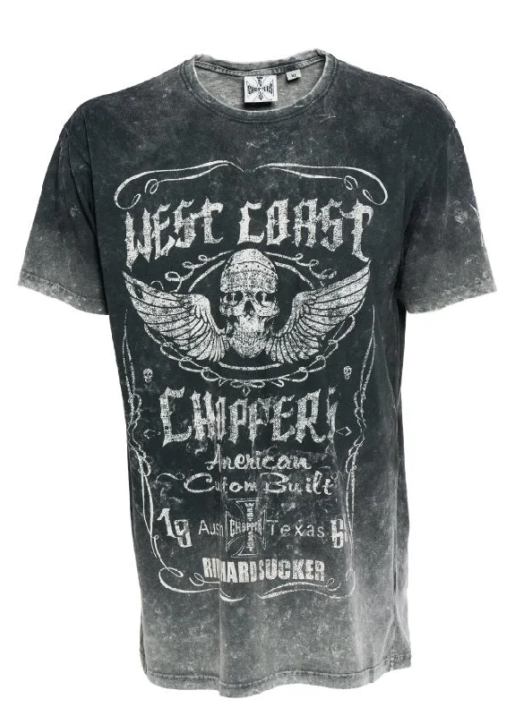 Men's Shirts with Wingtip CollarsWest Coast Choppers Ride Hard Sucker Tee - Vintage Grey/Black