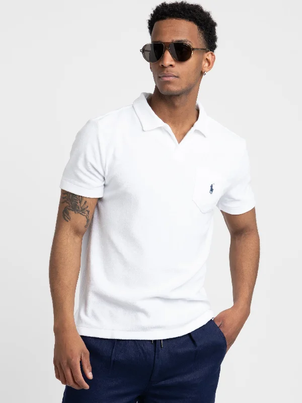 Men's Plaid Shirts for a Country CharmWhite Classic Fit Terry Polo Shirt