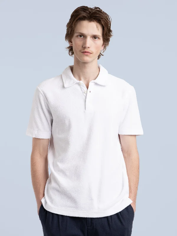 Men's Regular-Fit Shirts for a Classic FitWhite Terry Polo Shirt