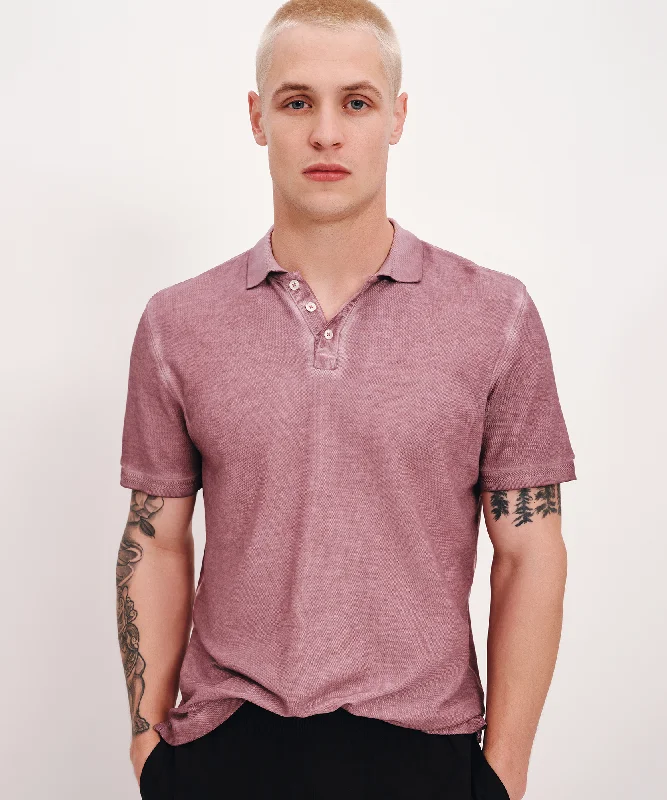 Comfortable Men's Polo ShirtsPique with Chroma Wash Short Sleeve Polo - Wisty Mauve