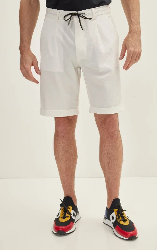Men's Patterned Pants with StripesOff White Shorts