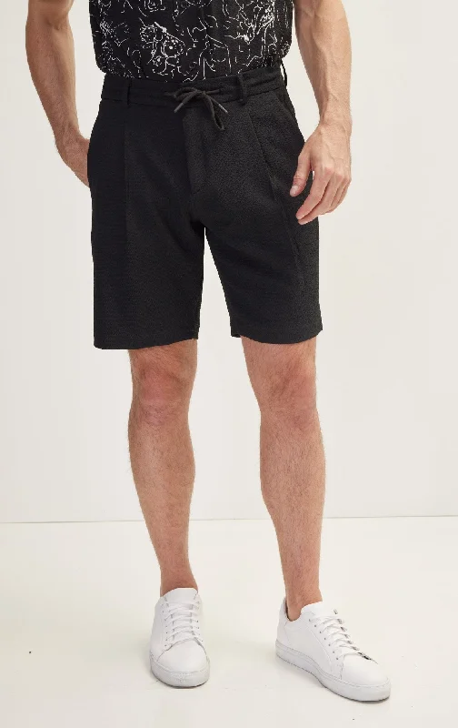 Men's Low-Waisted Pants for a Casual VibeWaffle Stretch Beach Day Shorts - Black