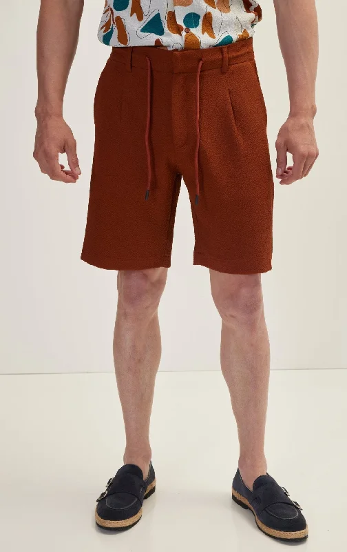 Men's Pants with Contrast StitchingWaffle Stretch Beach Day Shorts - Brown