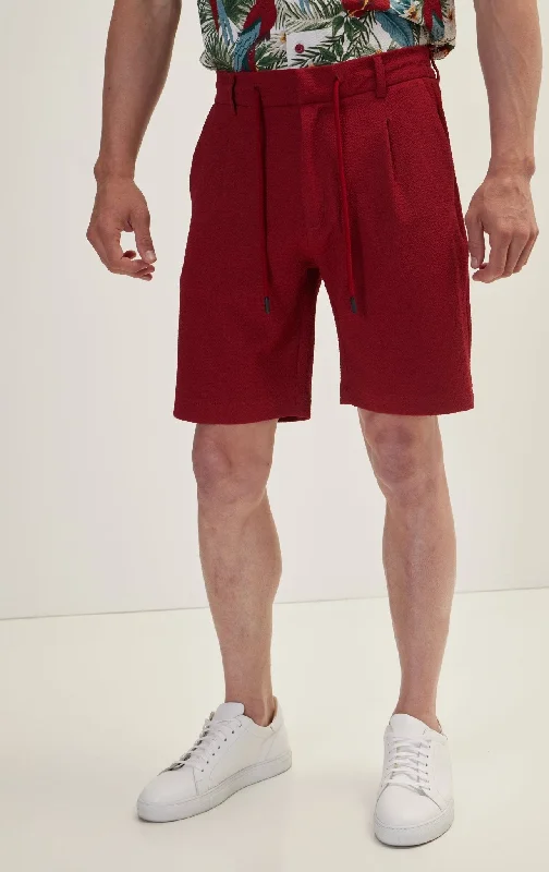 Men's Pants with UV ProtectionWaffle Stretch Beach Day Shorts - Burgundy