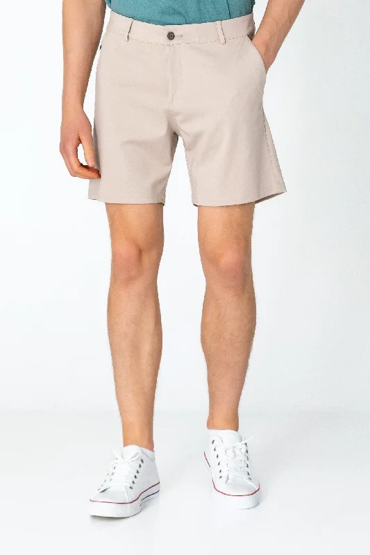 Men's Pants with Shallow PocketsSide Pocket Lightweight Shorts - Beige