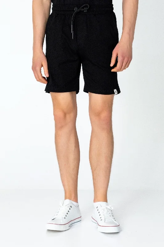 Men's Pants with Hidden PocketsLightweight Cotton Shorts - Black