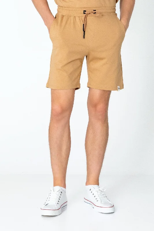 Men's Patterned Pants with Camouflage PrintsLightweight Cotton Shorts - Camel
