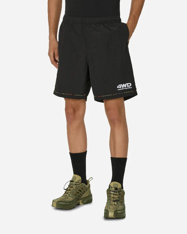 Men's Pants with Slant PocketsGradient Stitched Shorts Black