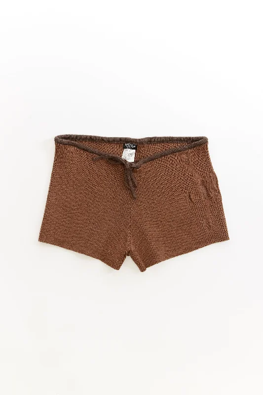 Stylish Men's Cargo PantsAngel99 Rib Knit Shorts Charcoal Brown