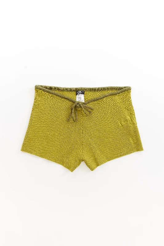 Men's Patterned Pants with PlaidsAngel99 Rib Knit Shorts Pear Green