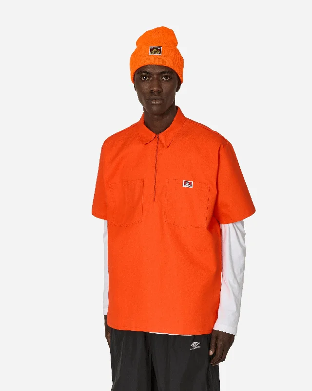 Men's Rugby Shirts for a Sporty LookSolid 1/2 Zip Shortsleeve Shirt Orange