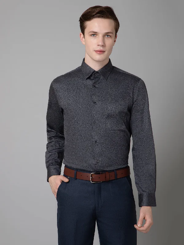 Men's Pattern Mixing Shirts for Creative StyleMen's Grey  Party Floral Print Full Sleeve Shirt
