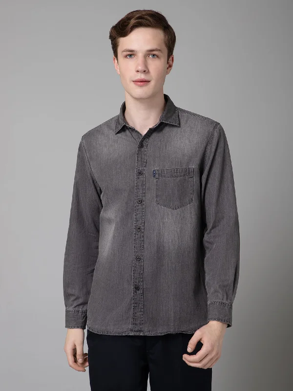 Men's Denim Shirts for a Rugged LookMen's Black Casual Denim Full Sleeve Shirt