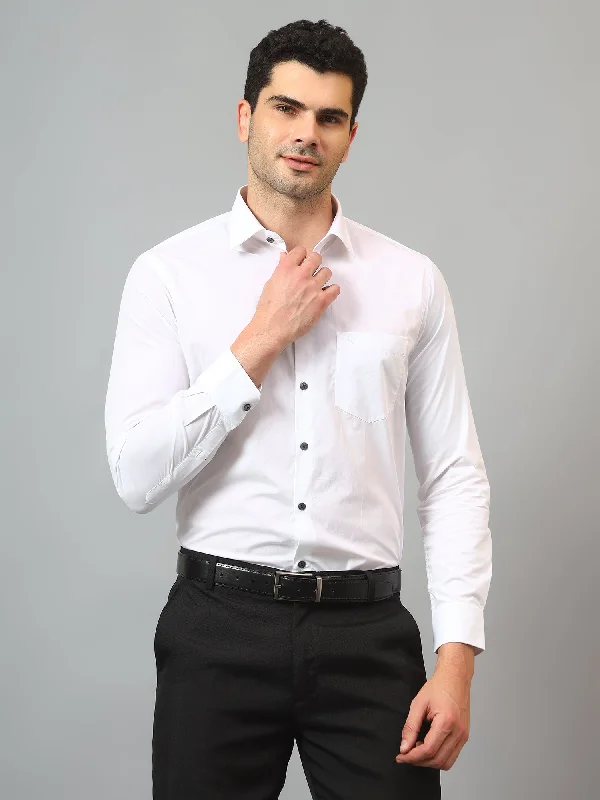 Men's Unique Dress Shirts for a Statement LookMen's White Formal Plain Full Sleeve Shirt