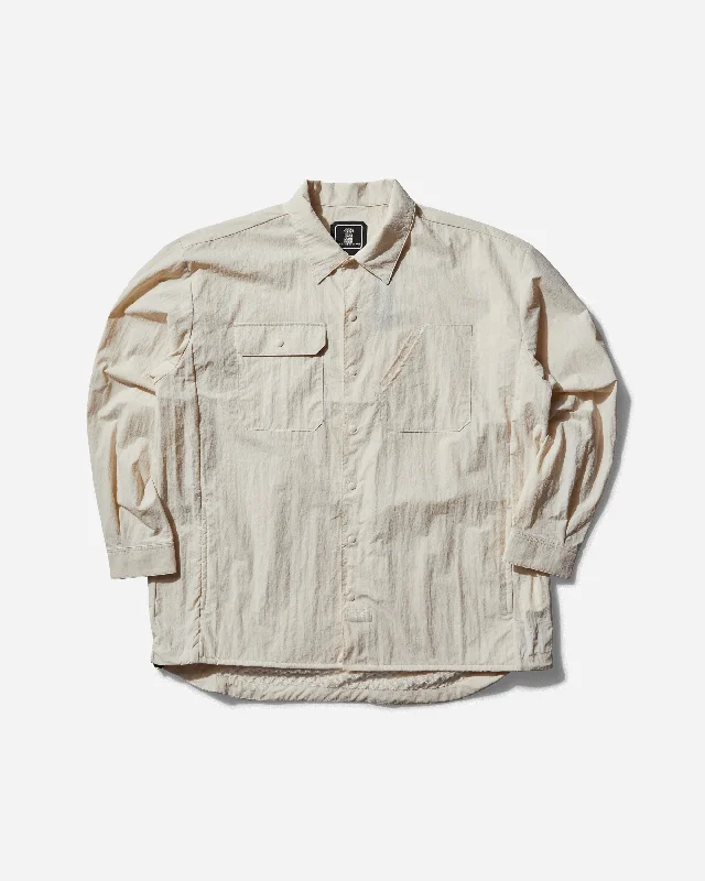Men's Golf Shirts for On-Course StyleTDC Oversized Fit Pieced Workshirt Beige