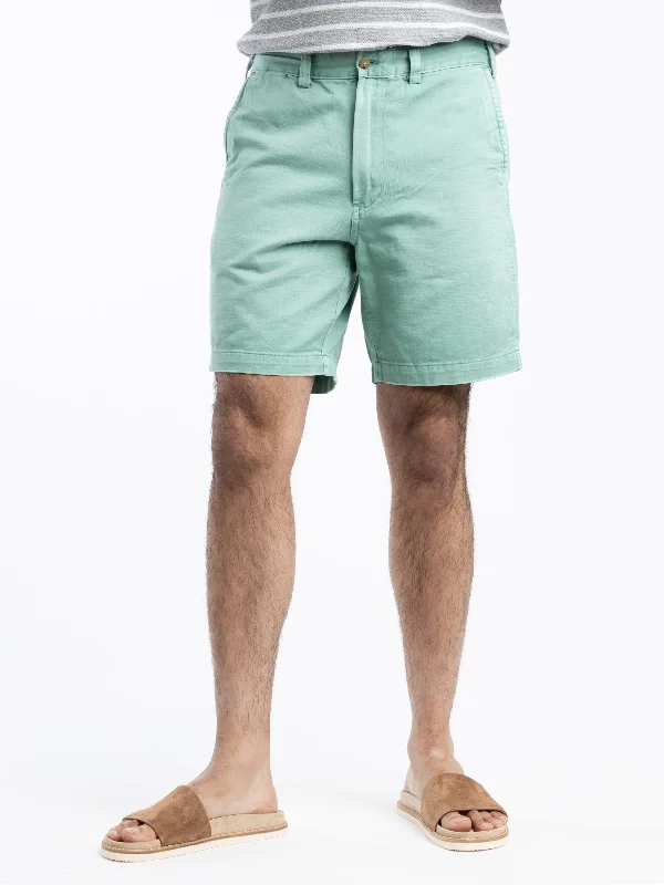 Men's Pants with Faux Leather PatchesFaded Mint Stretch Straight Fit Chino Short