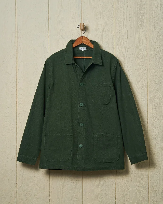 Men's V-Neck T-Shirts for a Flattering ShapeFrench Workman’s Jacket in Parks Department Green Herringbone