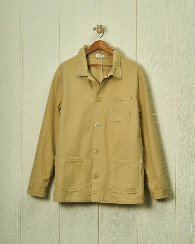 Men's Limited Edition Shirts for ExclusivityFrench Workman’s Jacket in Khaki Herringbone