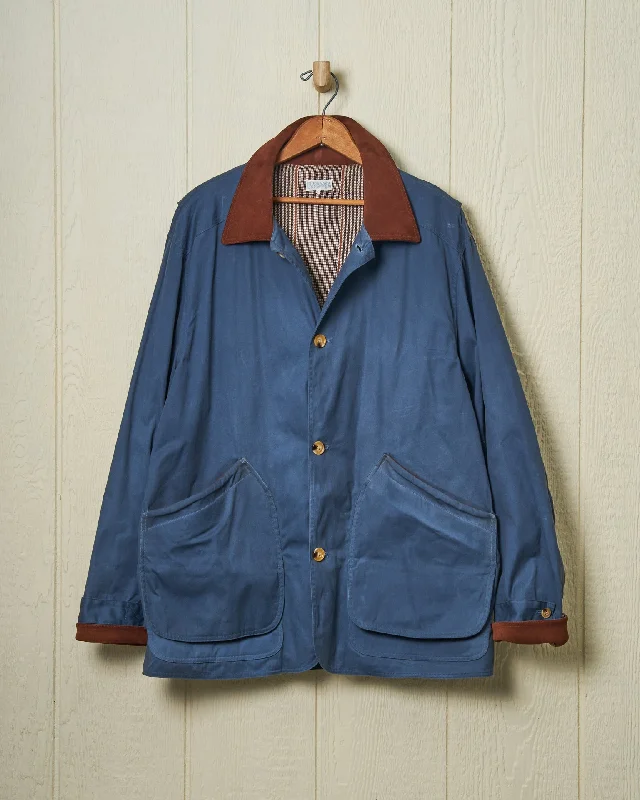 Men's Tennis Shirts for Court ComfortGamekeeper Jacket in Navy Waxed Canvas