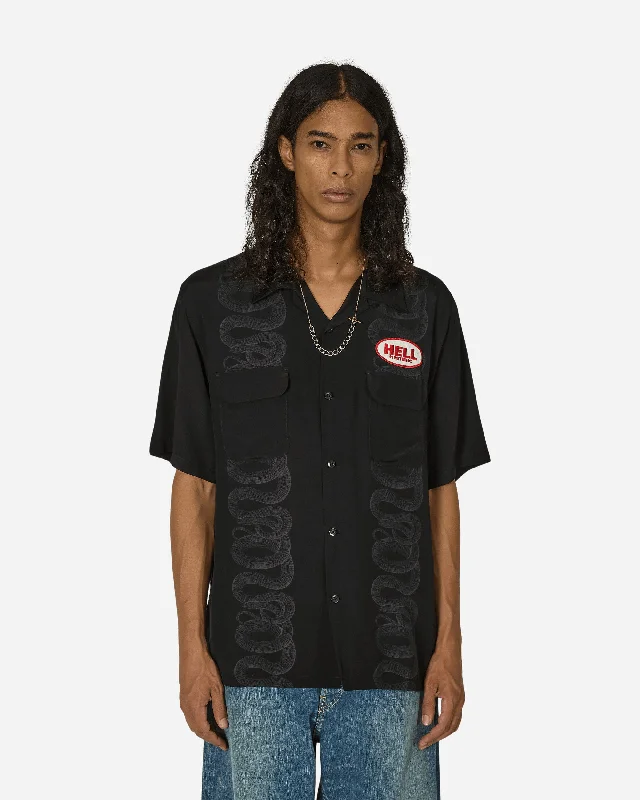 Casual Men's Button-Down ShirtsHysteric Hell Shortsleeve Shirt Black