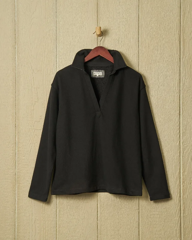 Men's Crew Neck T-Shirts for Everyday WearInlet Pullover in Black Loopback Terry