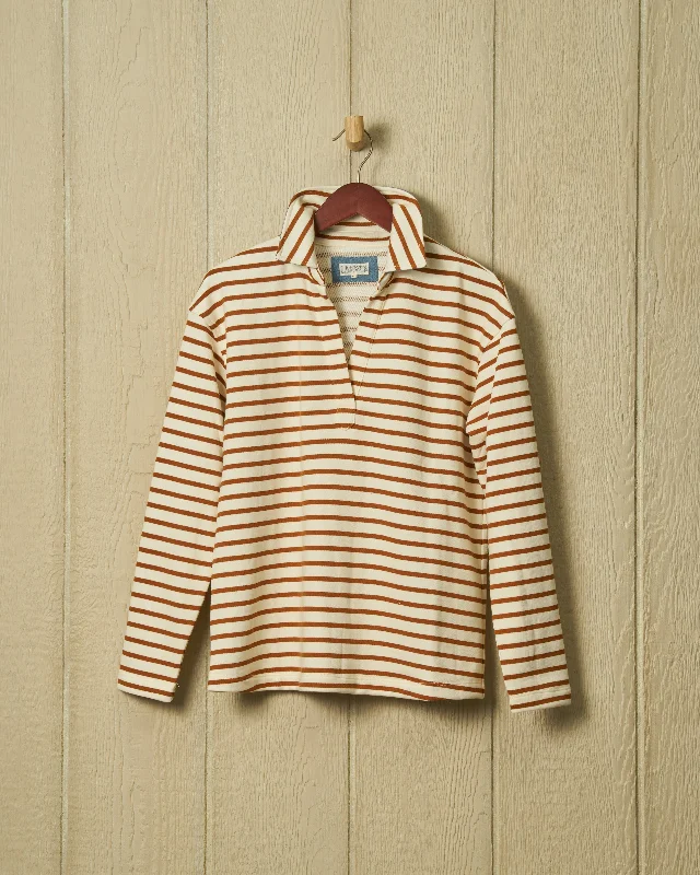 Men's Patterned Dress Casual Shirts for Smart-Casual EventsInlet Pullover in Cream/Acorn Loopback Terry