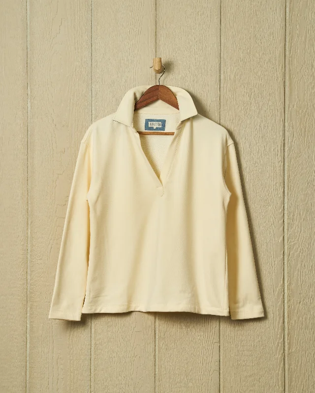 Men's Muscle Fit T-Shirts for a Body-Hugging FitInlet Pullover in Cream Loopback Terry
