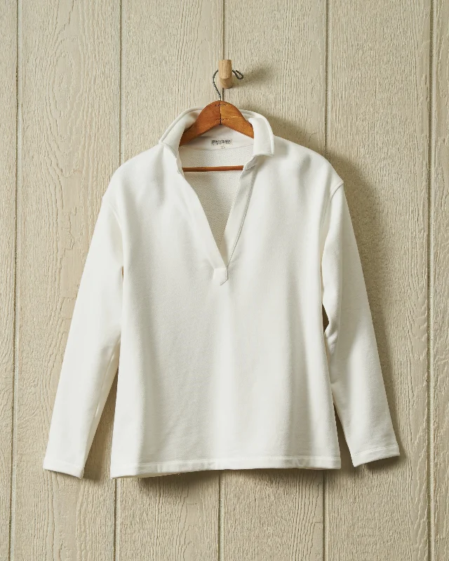 Men's Geometric Print Shirts for a Modern TwistInlet Pullover in White Loopback Terry