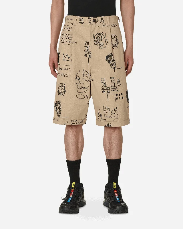 Men's Pants with Water-Resistant FabricJean-Michel Basquiat Chino Shorts Beige