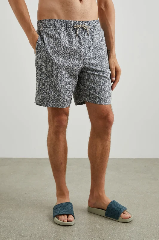 Men's Pants with Moisture-Wicking PropertiesKIAN SWIM SHORT - TRIBAL BATIK CELESTIAL