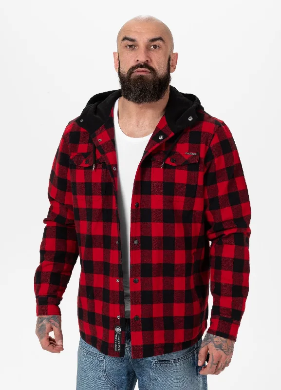 Men's Hawaiian Print Shirts for Luau PartiesHooded Padded Flannel Shirt Pioneer