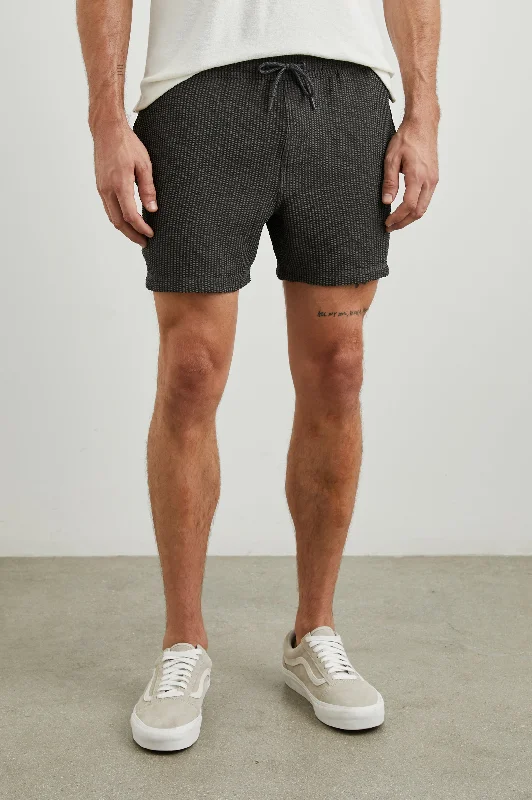 Layered Men's OverallsLA BREA SWIM SHORT - CHARCOAL SEERSUCKER