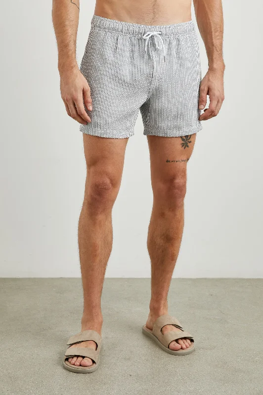 Men's Pants with Belt LoopsLA BREA SWIM SHORT - FADED SEERSUCKER