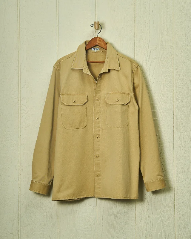 Men's Organic Cotton Shirts for Eco-ConsciousnessMacArthur Shirt in Khaki Twill