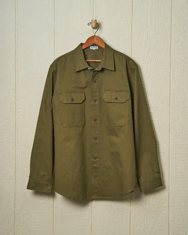 Men's Layering Shirts for Seasonal TransitionsMacArthur Shirt in Olive Twill