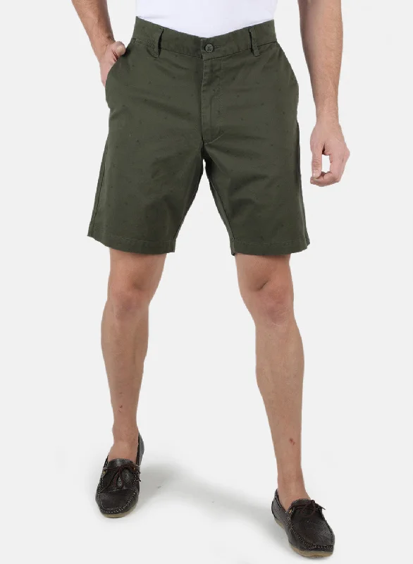 Men's Patterned Pants with ChecksMen Olive Printed Short