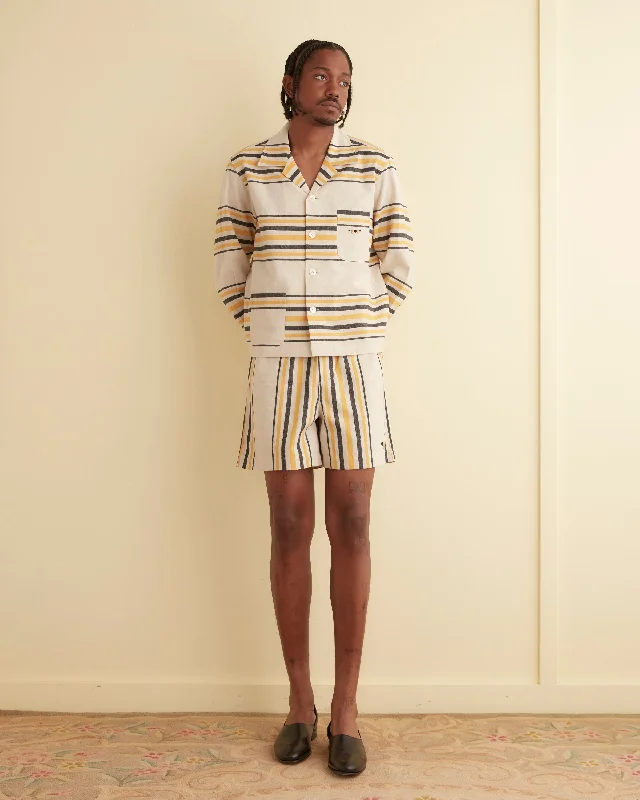 Men's Pants with Ripped and Distressed DetailsNamesake Stripe Shorts