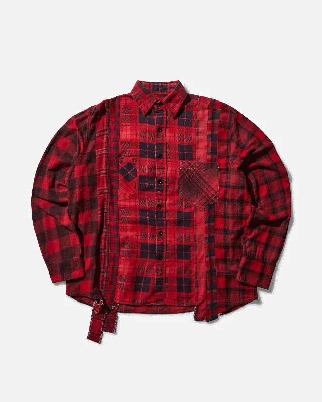 Men's V-Neck T-Shirts for a Flattering ShapeMen's 7 Cuts Flannel Shirt Over Dye Red